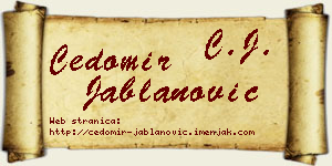 Čedomir Jablanović vizit kartica